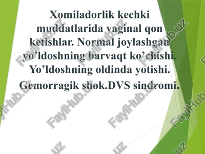xomiladorlik kechkimuddatlari — PPTX