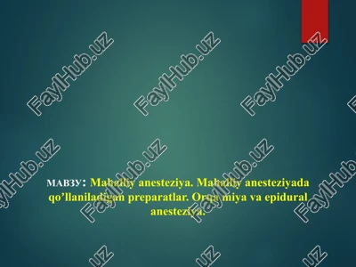 mahalliyanesteziya — PPTX