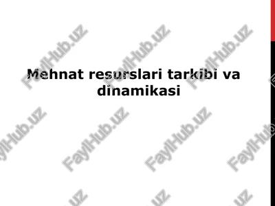 mehnat resurslari harakati — PPT