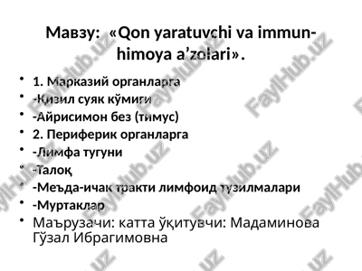 qonyaratuvchi vaimmun-himoyaʼzolari — PPTX