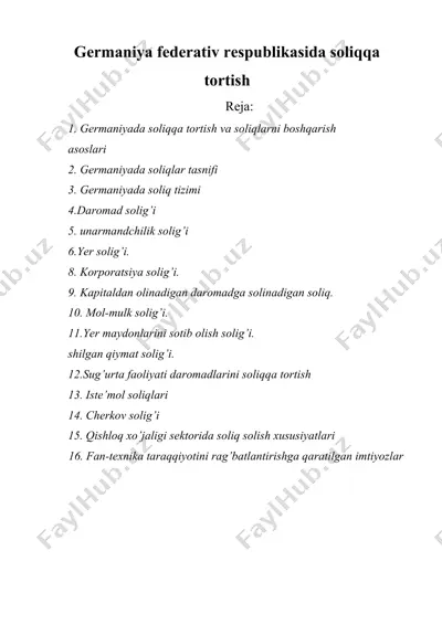 gеrmаniya fеdеrаtiv rеspublikаsidа soliqqа tortish — DOC