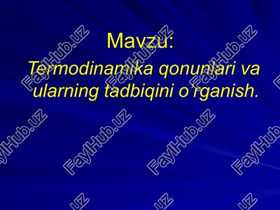 termodinamika 1-qonuni — PPTX