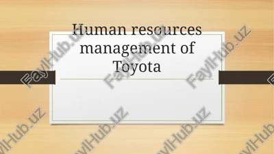 human resources management of toyota — PPTX