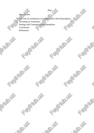 warehouses in logistics — DOCX