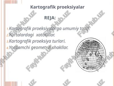 kartografik proeksiyalar — PPTX