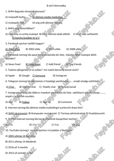 8-sinf informatika — DOCX