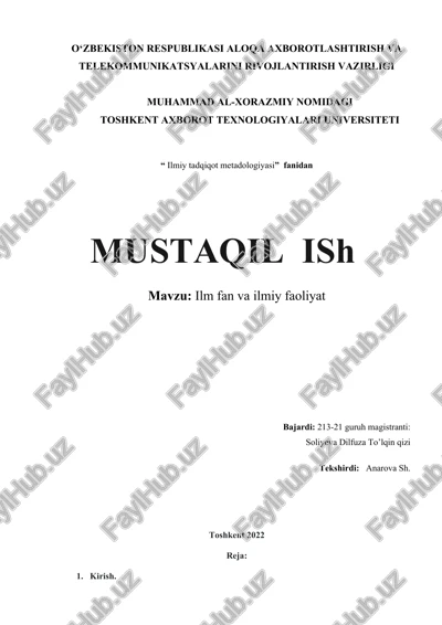 ilm fan va ilmiy faoliyat — DOCX