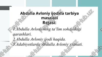 abdulla avloniy ijodi tarbiya masalasi — PPTX