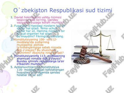 o`zbekiston respublikasi sud tizimi — PPTX