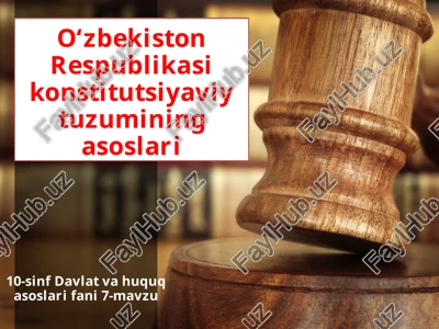 o‘zbekiston respublikasi konstitutsiyavi yuzumining asoslari — PPTX