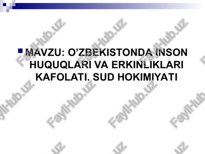 o’zbekistonda inson huquqlari va erkinliklari kafolati — PPT