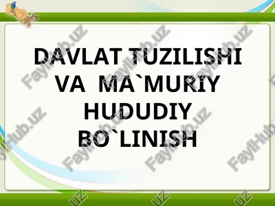 o`zbekiston respublikasining milliy-davlat tuzilishi va uning asoslari — PPT