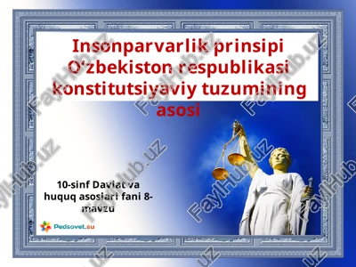 o'zbekiston respublikasi konstitutsiyasi — PPTX