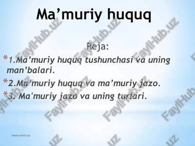 ma’muriyhuquq — PPTX