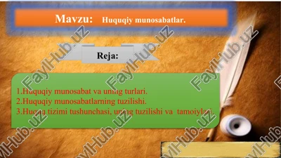 huquqiy munosabatlar — PPTX