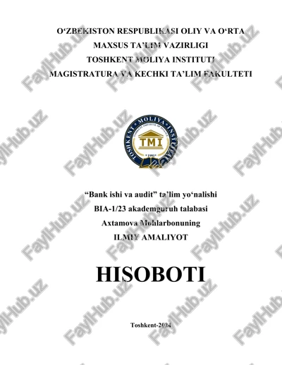 ilmiy amaliyot hisoboti — DOCX