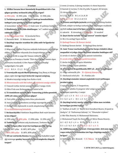 xxsr haqida test savollari — DOCX