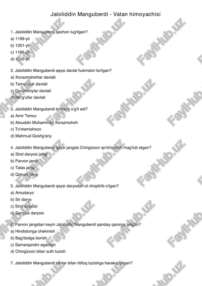 jaloliddin manguberdi - vatan himoyachisi — PDF