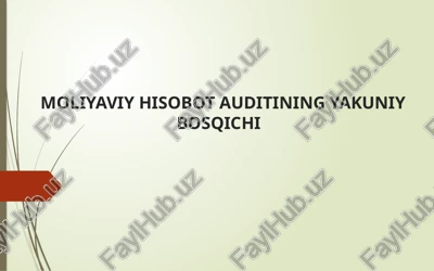 moliyaviy hisobot auditining yakuniy bosqichi — PPTX