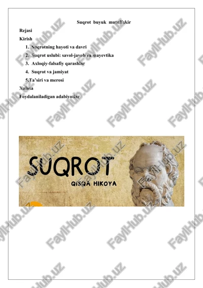 suqrot buyuk mutaffakir — DOCX