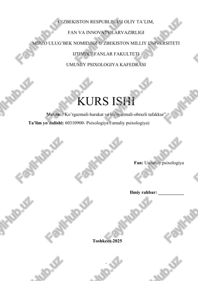 ko’rgazmali-harakat va ko’rgazmali-obrazli tafakkur — DOCX