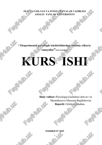 eksperimental psixalogik tekshirishlardagi umumiy etikaviy tamoyillar — DOCX