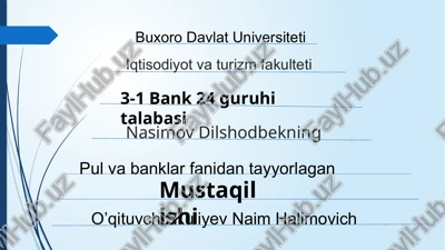 pul aylanmasi — PPTX