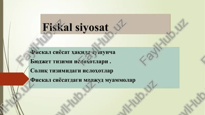 fiskal siyosat — PPTX
