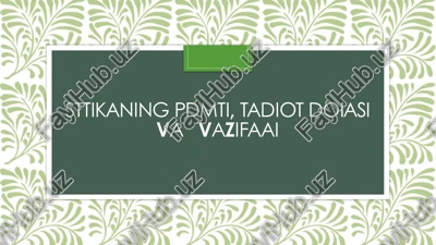 estetikaning predmeti, tadqiqot doirasi vavazifalari — PPTX