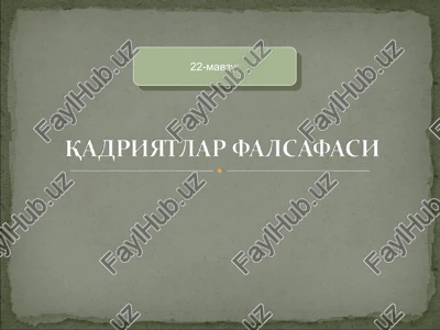 falsafiy davrlar va falsafiy maktablar — PPT