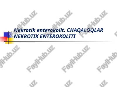 nekrotik enterokolit — PPTX