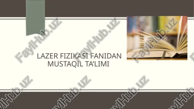 lazer nurining xossalari — PPTX