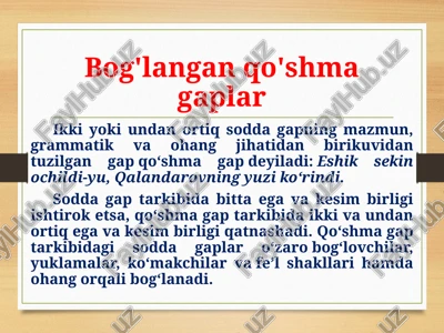 bog'langan qo'shma gaplar — PPTX