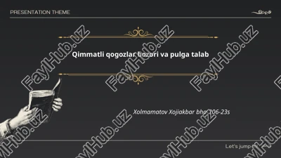 qimmatli qog'ozlar bozori va pulga talab — PPTX