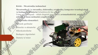 mexatronika tushunchasi — PPTX