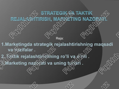 marketing strategiyasi — PDF
