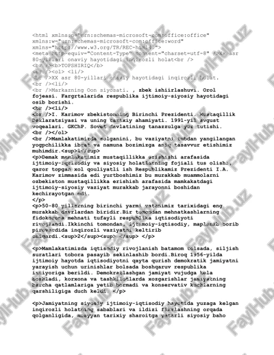 xx asr 80-yillari onaviy hayotidagi inqirozli holat — DOC