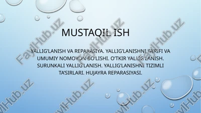 yallig’lanish va reparasiya — PPTX