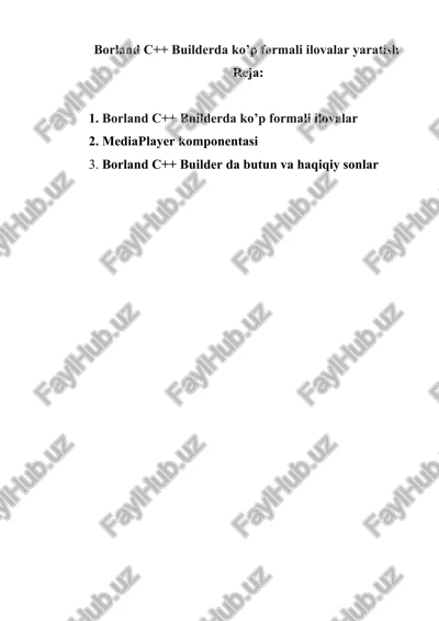 borland c++ builderda ko’p formali ilovalar yaratish — DOCX