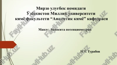 bevosita potentsiometriya — PPTX