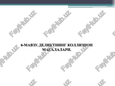 delikt majburiyatlarining kollizion masalasi — PPT