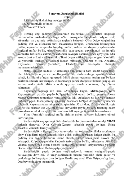 zardushtiylik dini — DOCX