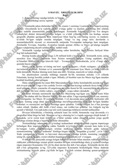 xristianlik dini — DOCX
