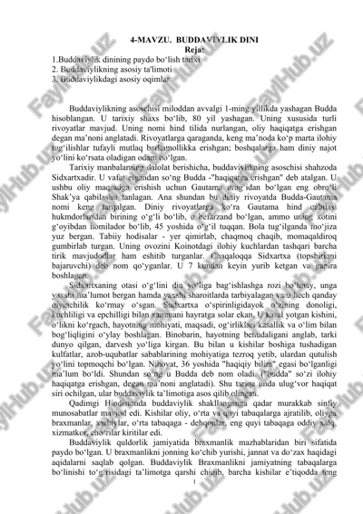 buddaviylik dinining ta'limoti — DOCX