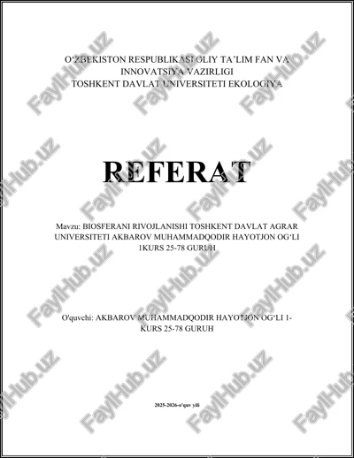 biosferani rivojlanishi — DOCX