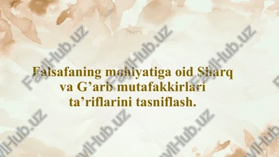 falsafaning mohiyati — PPTX