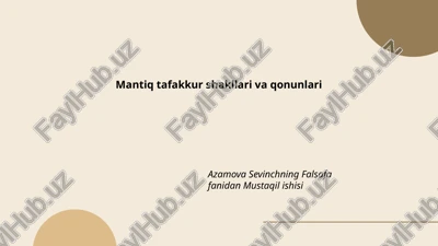 mantiq tafakkur shakllari va qonunlari — PPTX