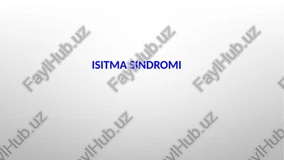 isitma sindromi — PPTX