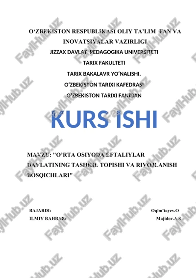 eftaliylar davlati tashkil topishi — DOC