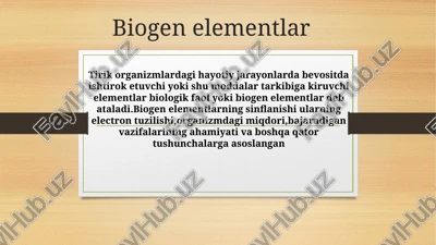 biogenelementlar — PPTX